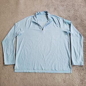 Johnnie O Shirt Mens Large Blue 1/4 Zip Golf Performance Sea Island Baird